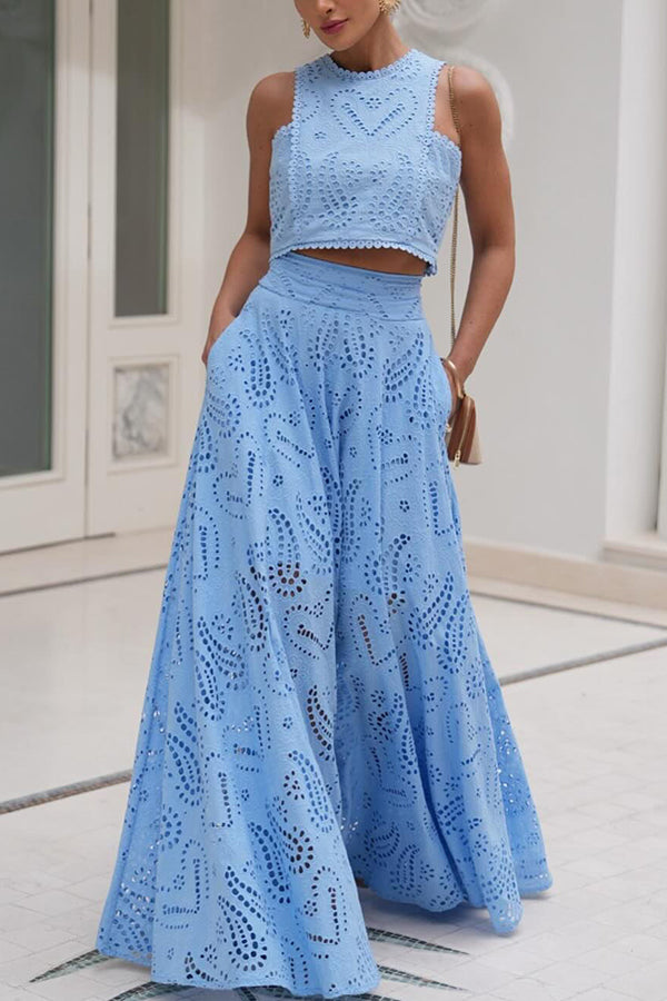 Larissa™ Embroidered Top &amp; High-Waist Maxi Skirt Set