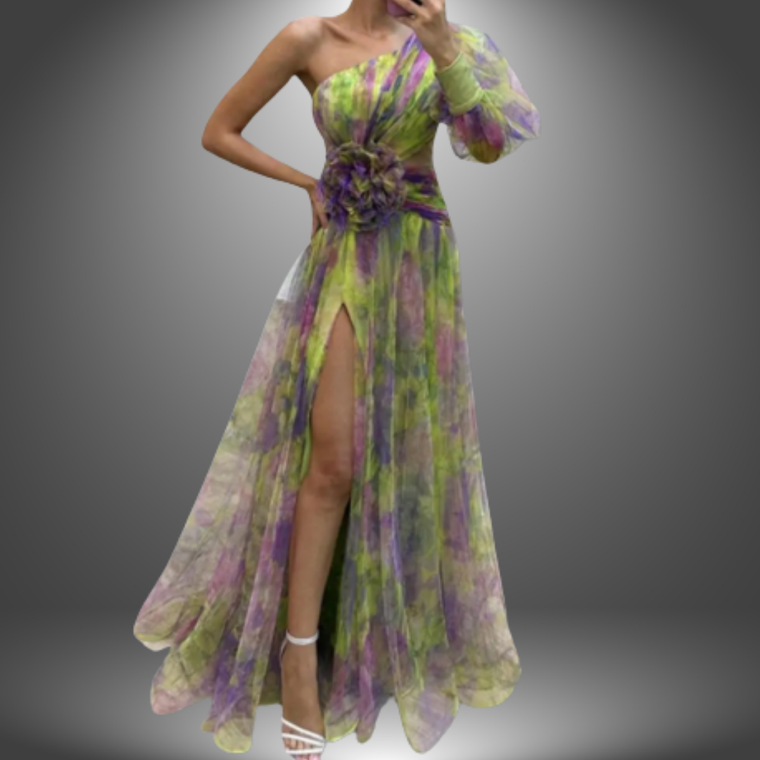 Addison | Vibrant One-Shoulder Floral Maxi Dress
