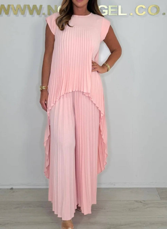 Sherry™ Pleated Midi Top &amp; Wide-Leg Pants Set