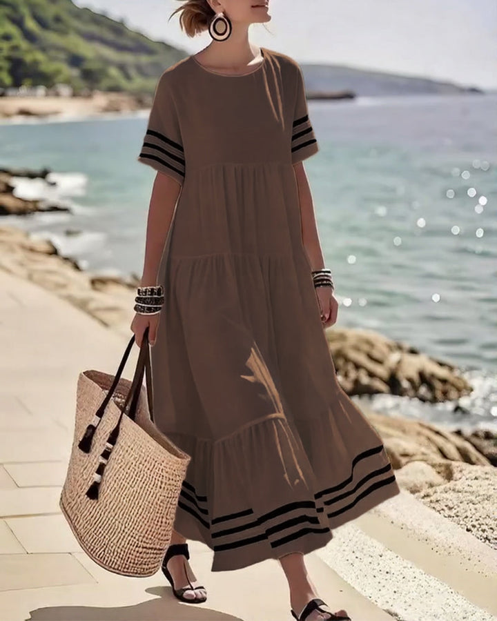 Trendy Vacation Dress Short Sleeves
