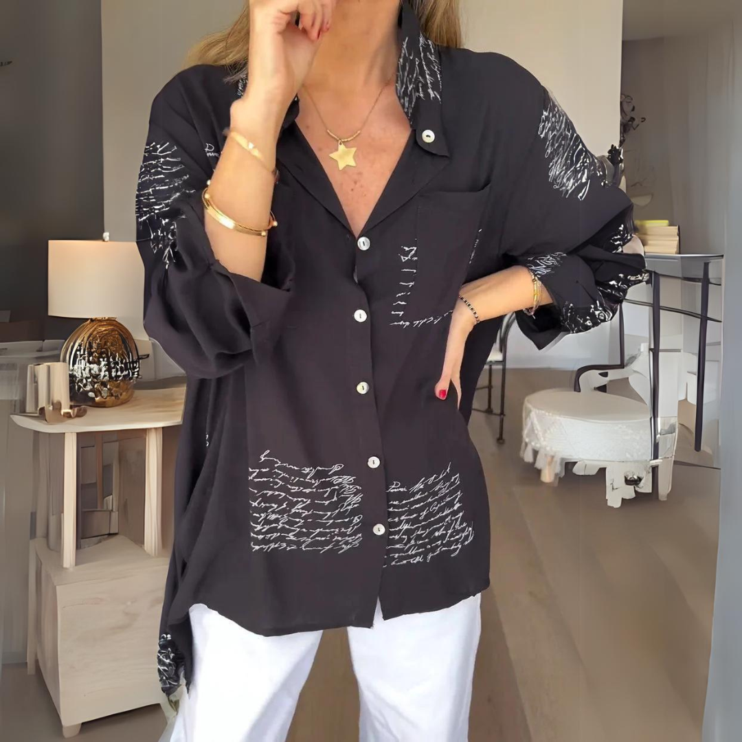 Carla™ | Handwritten Button-Up Shirt
