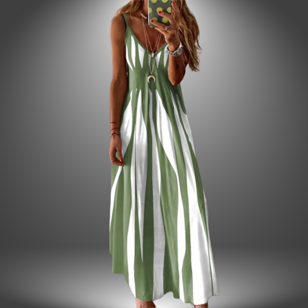Alicia | Striped Sleeveless Maxi Dress