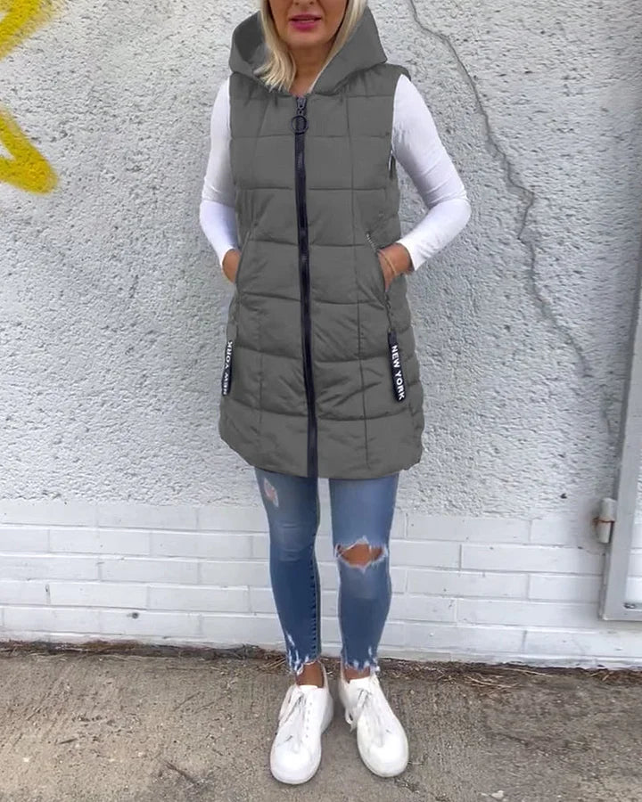 Laruna | Sleeveless Padded Coat with Zipper