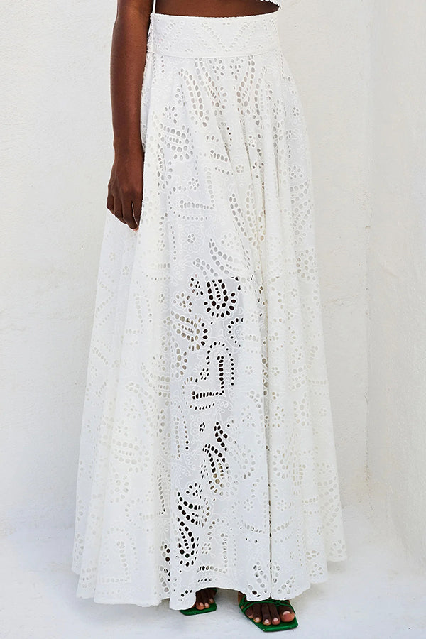 Larissa™ Embroidered Top &amp; High-Waist Maxi Skirt Set