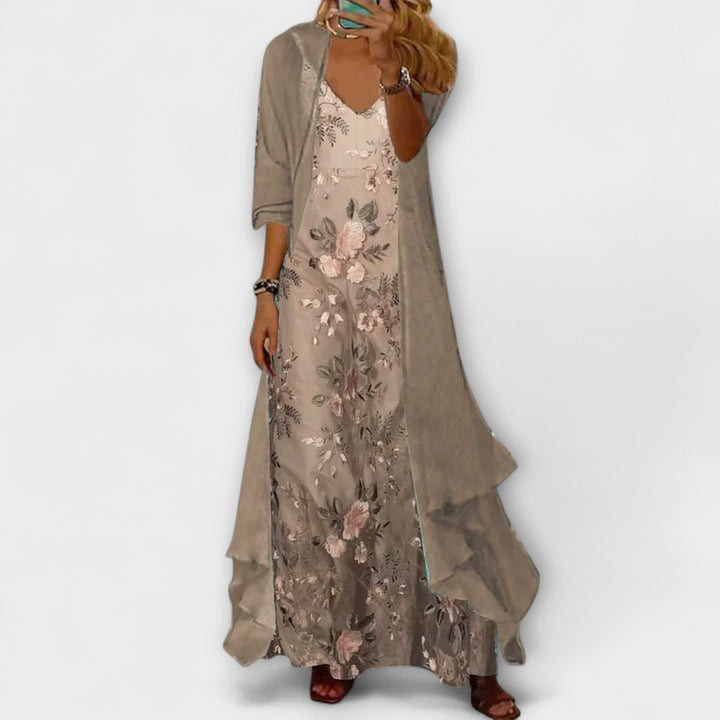 Annie | Elegant Maxi Dress Two-Piece Set