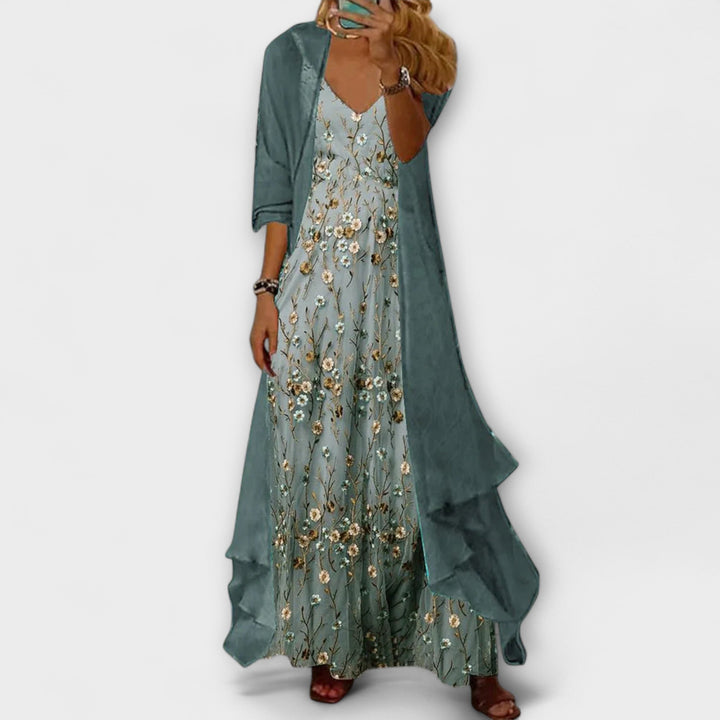 Annie | Elegant Maxi Dress Two-Piece Set