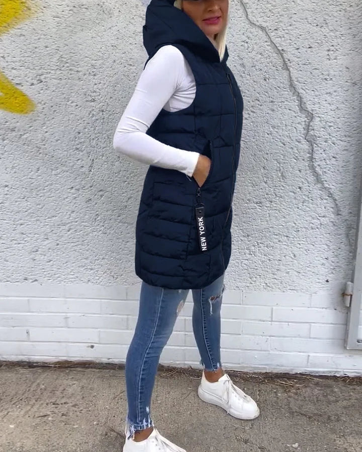 Laruna | Sleeveless Padded Coat with Zipper