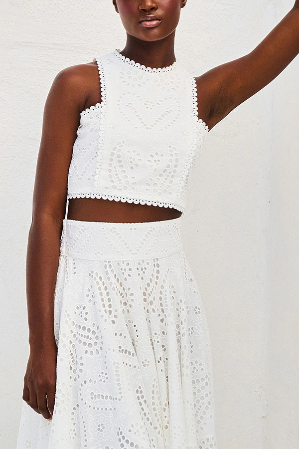 Larissa™ Embroidered Top &amp; High-Waist Maxi Skirt Set
