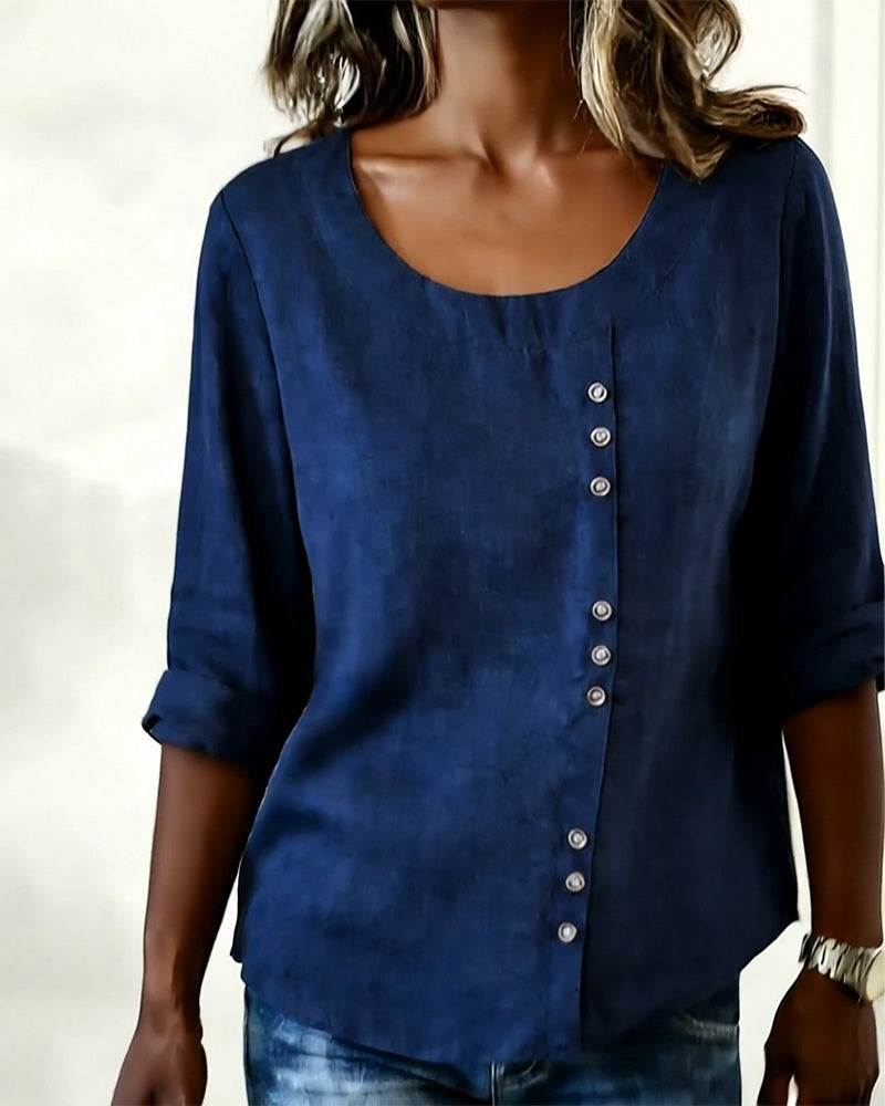 Round Neck Long Sleeve Top