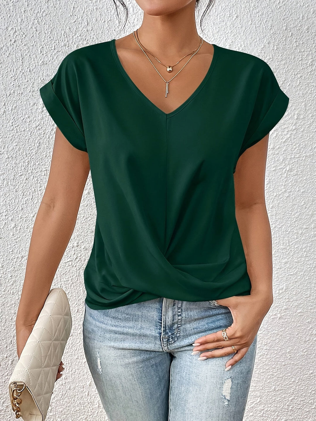 Liana | Soft Drape Twist-Front Top - Flattering, Comfortable &amp; Elegant