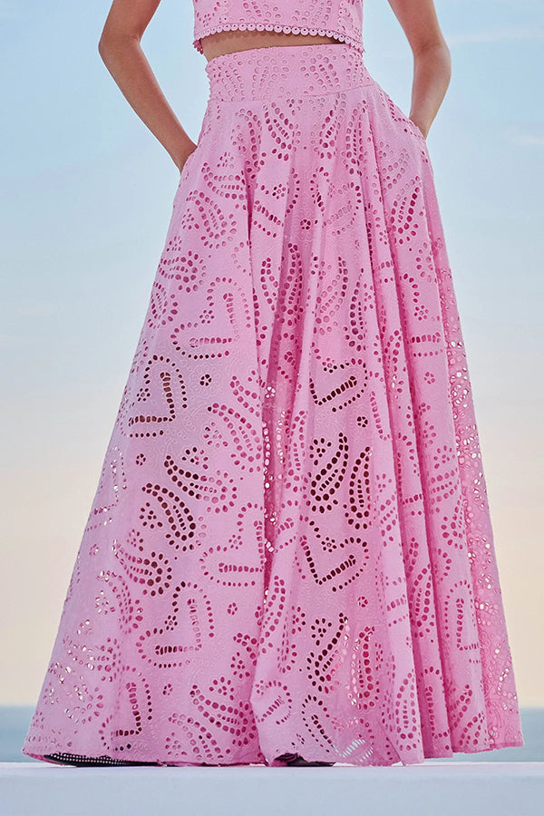 Larissa™ Embroidered Top &amp; High-Waist Maxi Skirt Set