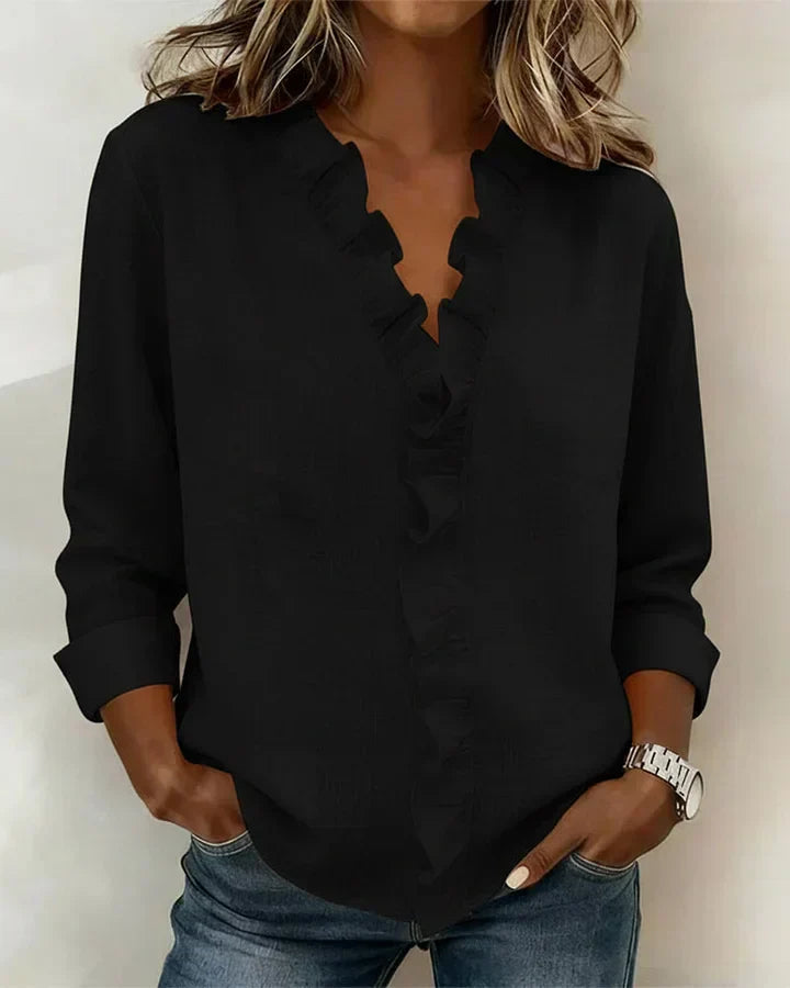 Theresa | Ruffle V-Neck Blouse
