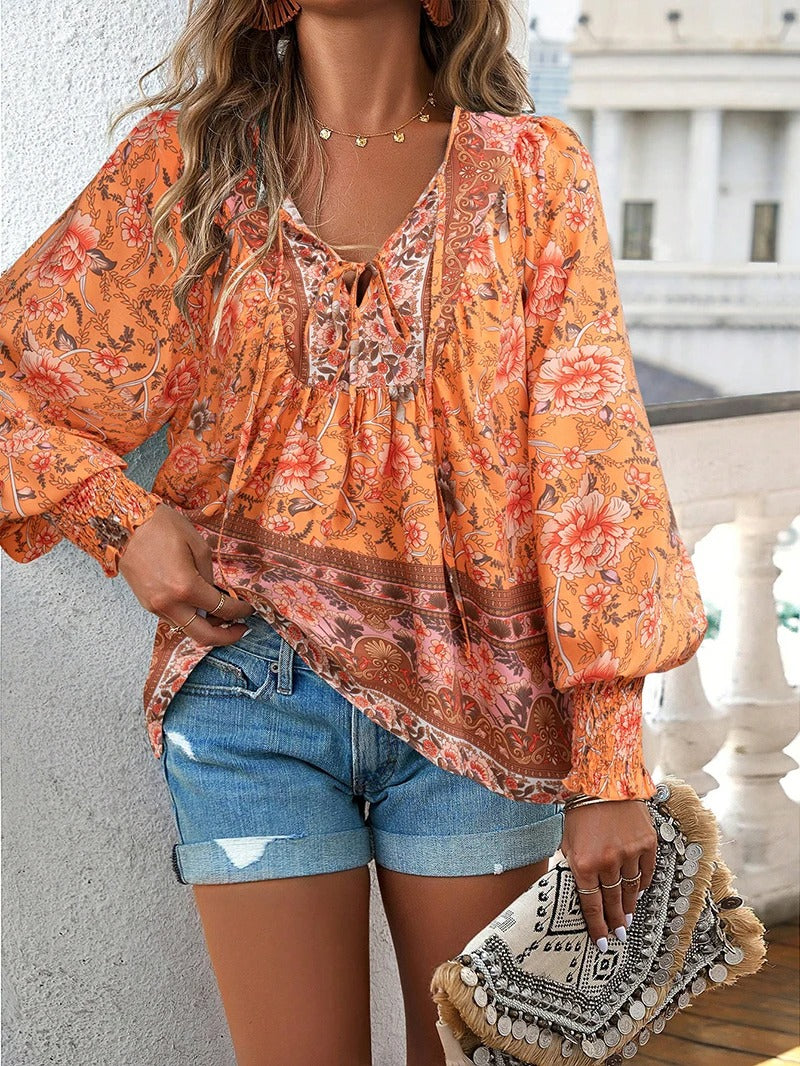 Savina | Comfort Floral Blouse - Relaxed, Flattering Fit, Breathable Fabric