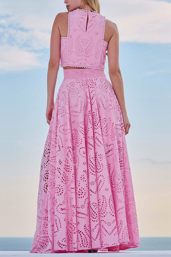 Larissa™ Embroidered Top &amp; High-Waist Maxi Skirt Set