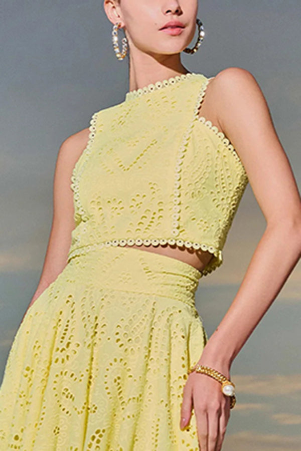 Larissa™ Embroidered Top &amp; High-Waist Maxi Skirt Set