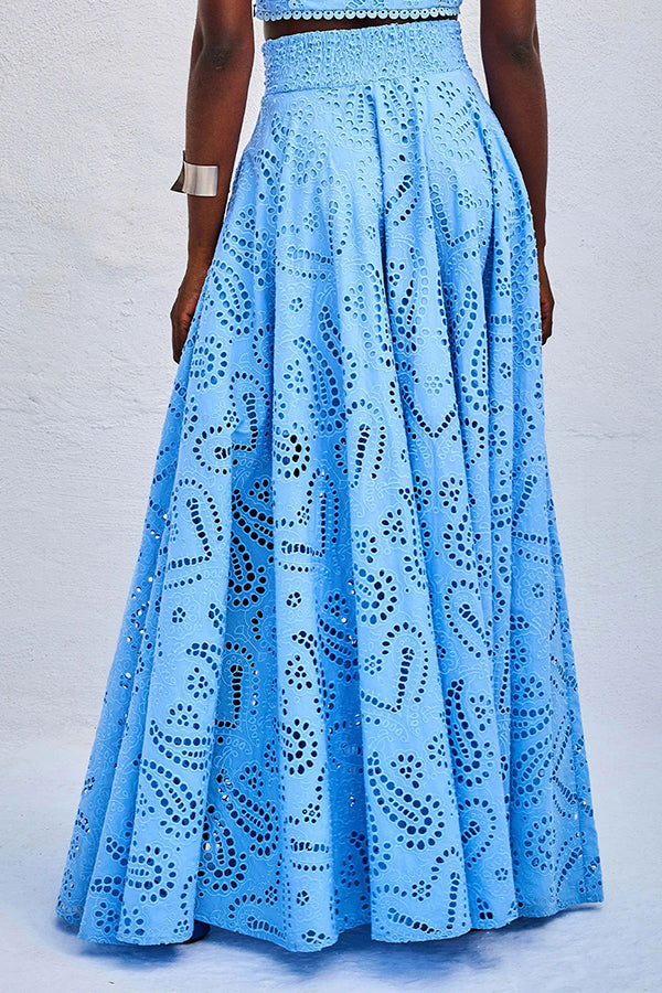 Larissa™ Embroidered Top &amp; High-Waist Maxi Skirt Set