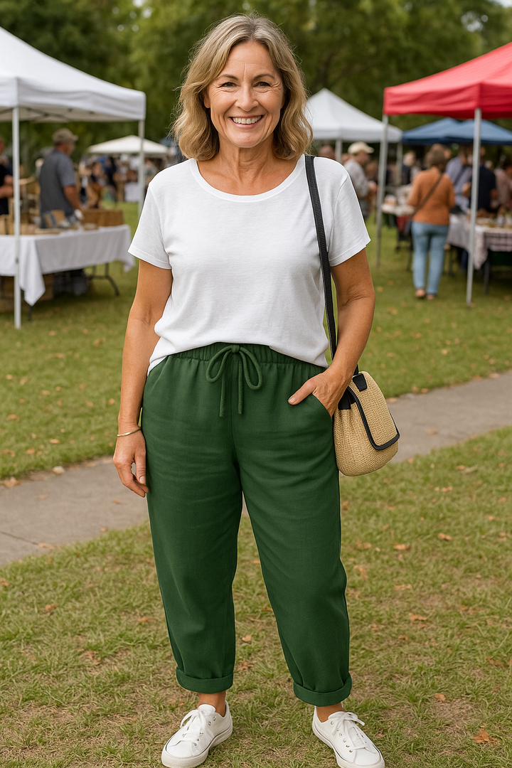 Thea | Comfort Linen Pants - Cool &amp; Comfortable