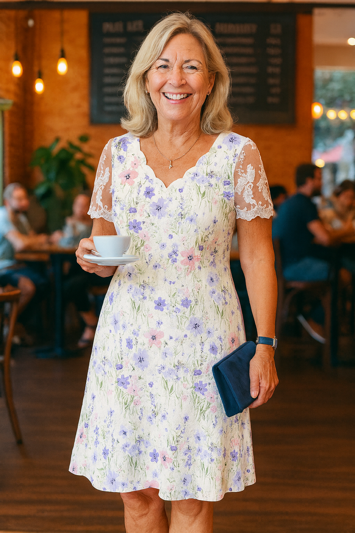 Adeline | Elegant Midi Dress – Flattering Fit with Arm &amp; Tummy Coverage