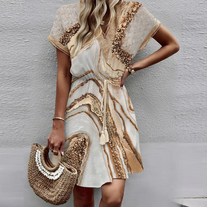 Sally | Stylish Printed V-Neck Dress