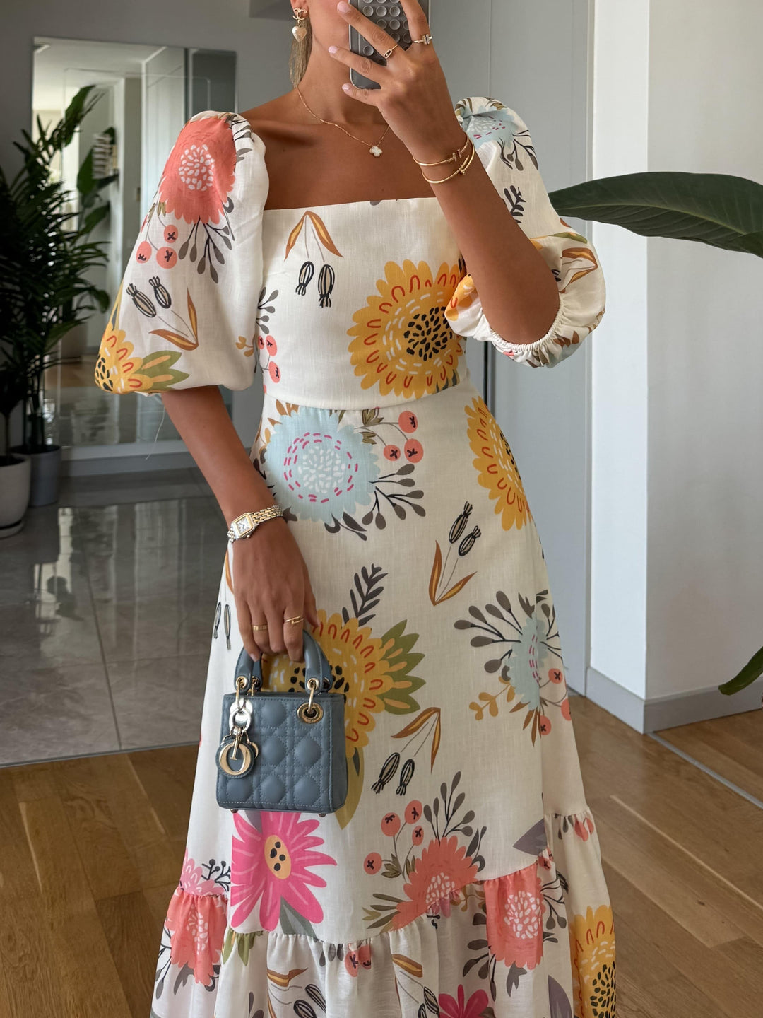 Fiona | Romantic Floral Midi Dress