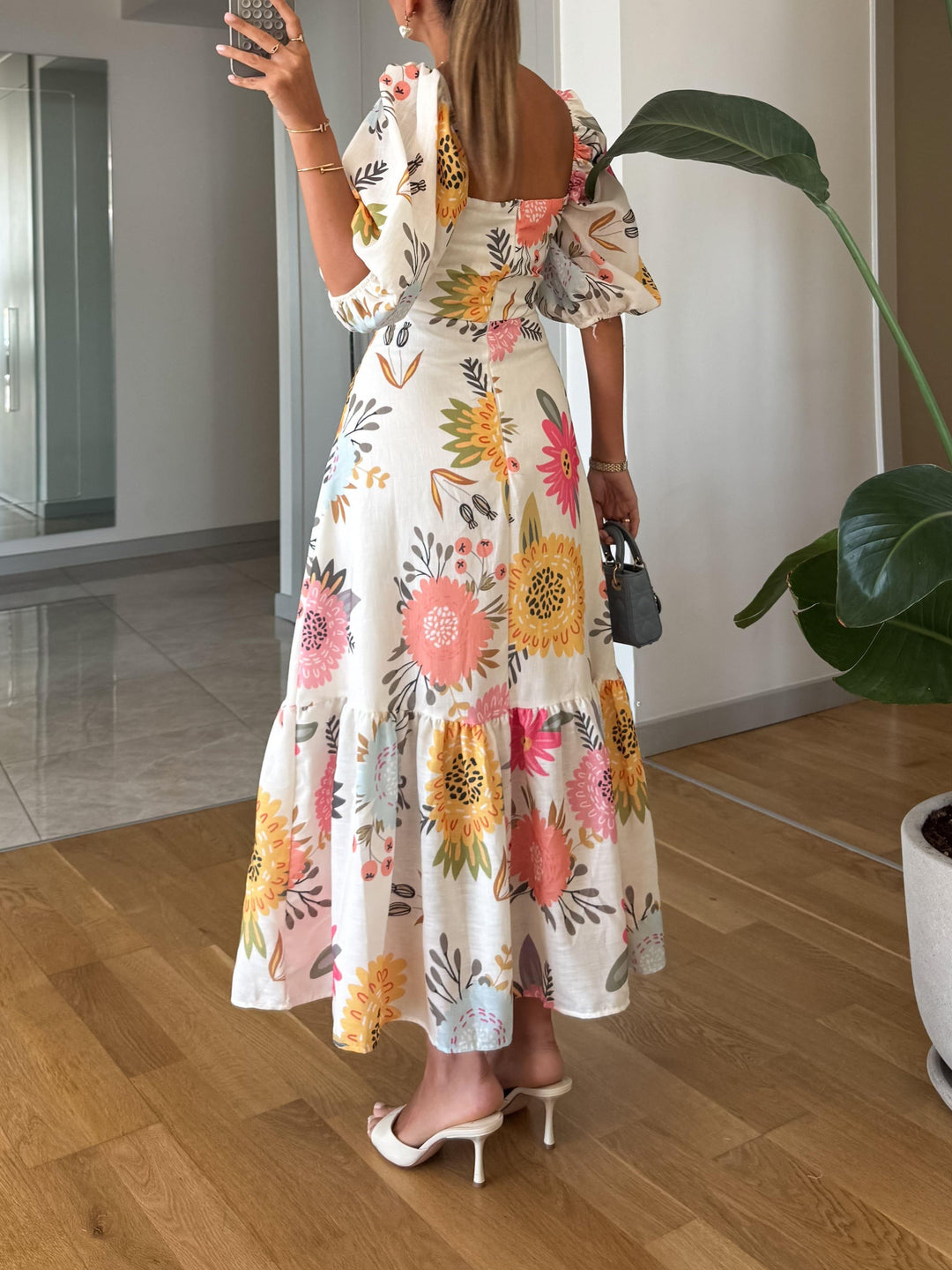 Fiona | Romantic Floral Midi Dress
