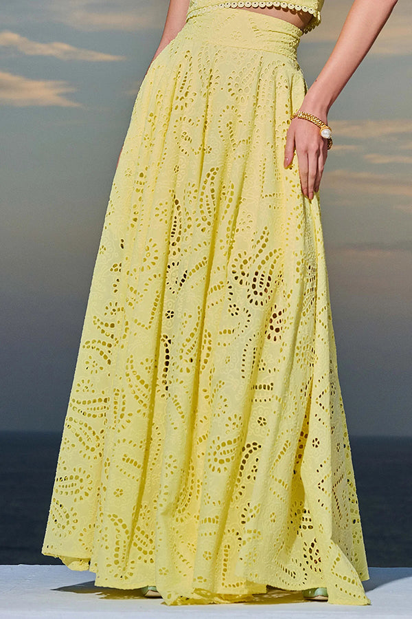 Larissa™ Embroidered Top &amp; High-Waist Maxi Skirt Set