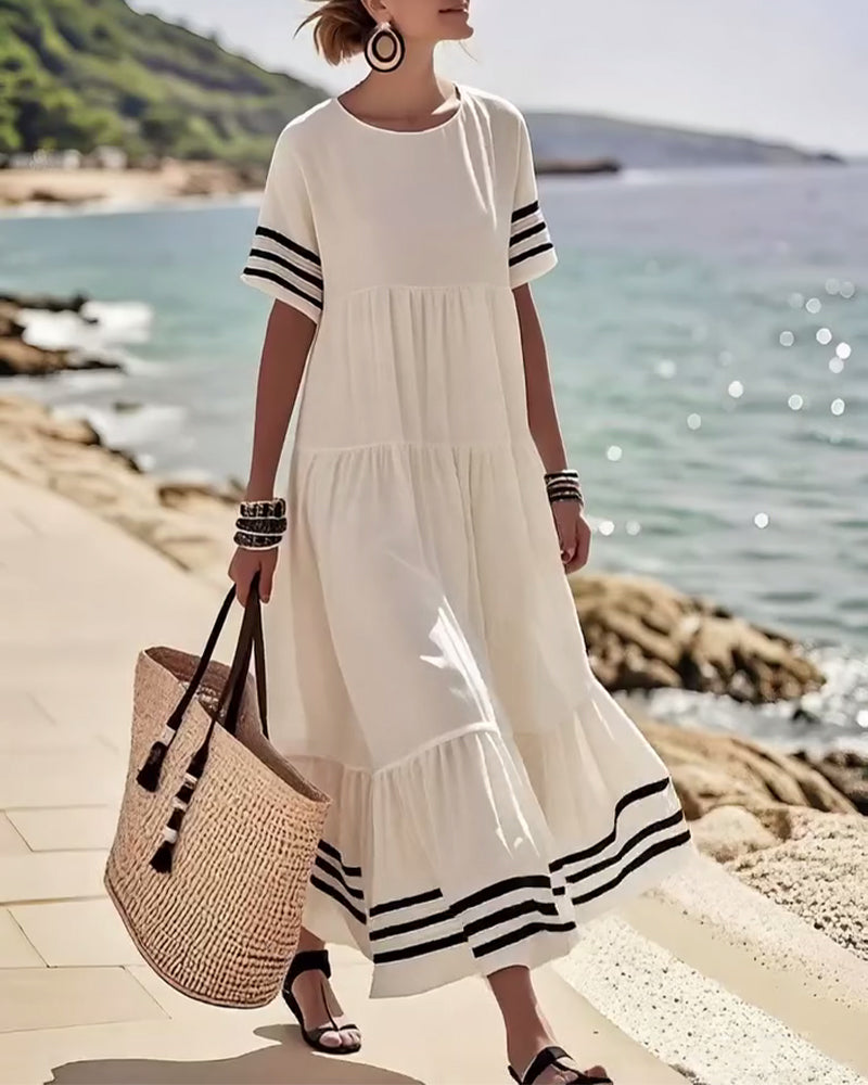 Trendy Vacation Dress Short Sleeves