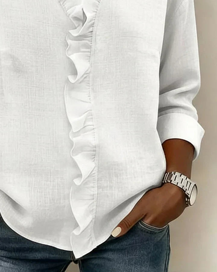 Theresa | Ruffle V-Neck Blouse