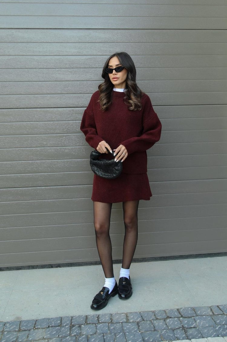 Esme |  A cozy sweater and a flowy flattering skirt
