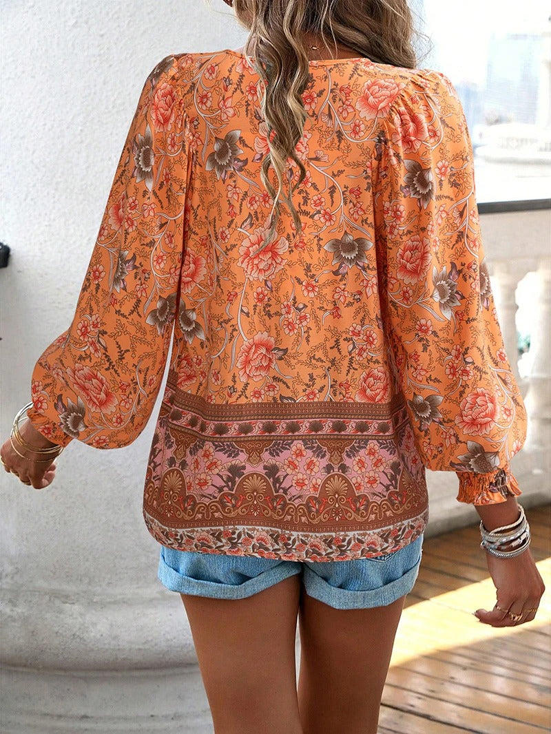 Savina | Comfort Floral Blouse - Relaxed, Flattering Fit, Breathable Fabric
