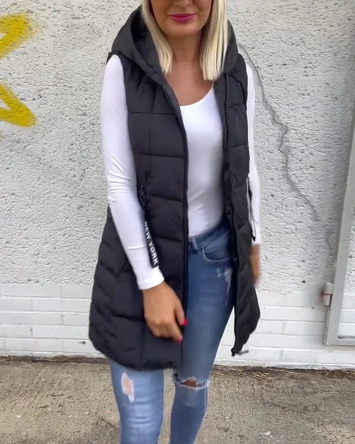 Laruna | Sleeveless Padded Coat with Zipper