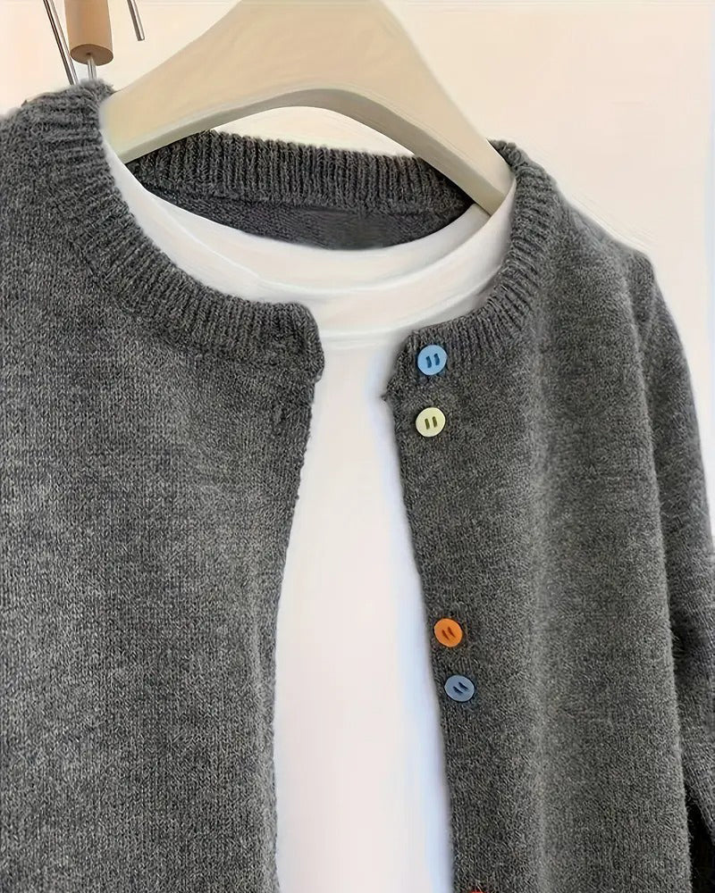 Casual Solid Color Long Sleeve Cardigan