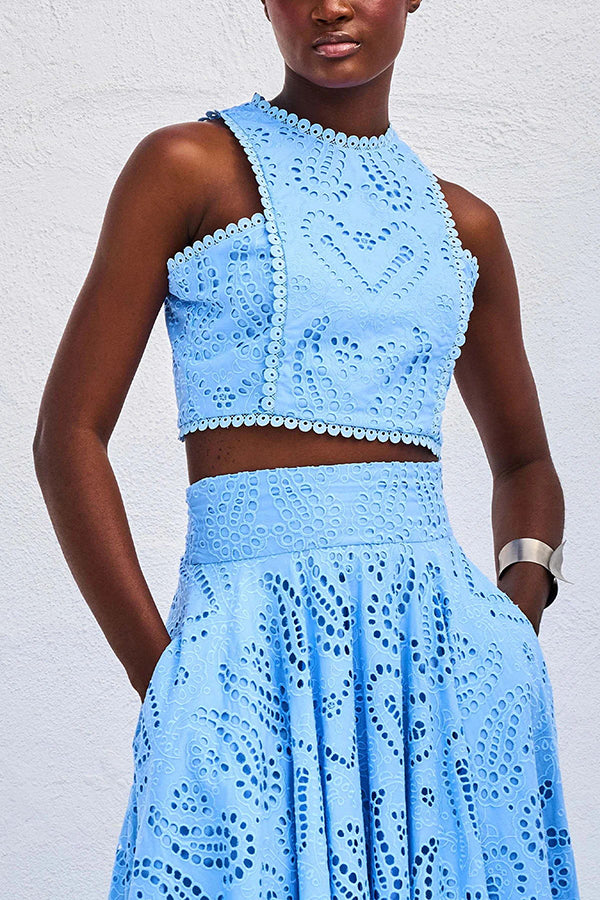 Larissa™ Embroidered Top &amp; High-Waist Maxi Skirt Set