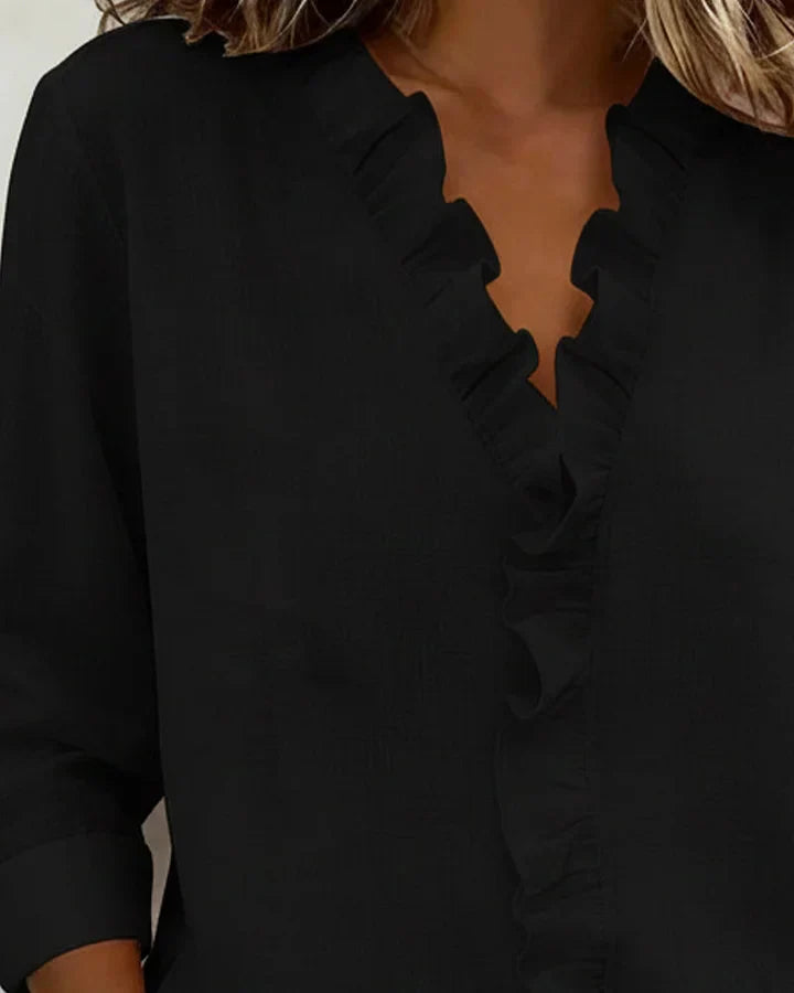 Theresa | Ruffle V-Neck Blouse