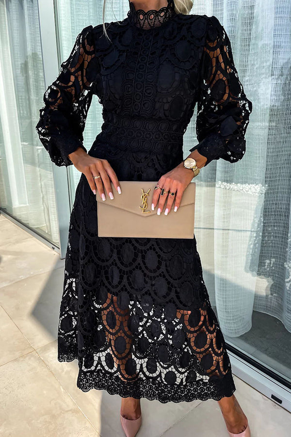 Sylvette | Lace Midi Dress – Effortless Elegance, Everyday Comfort