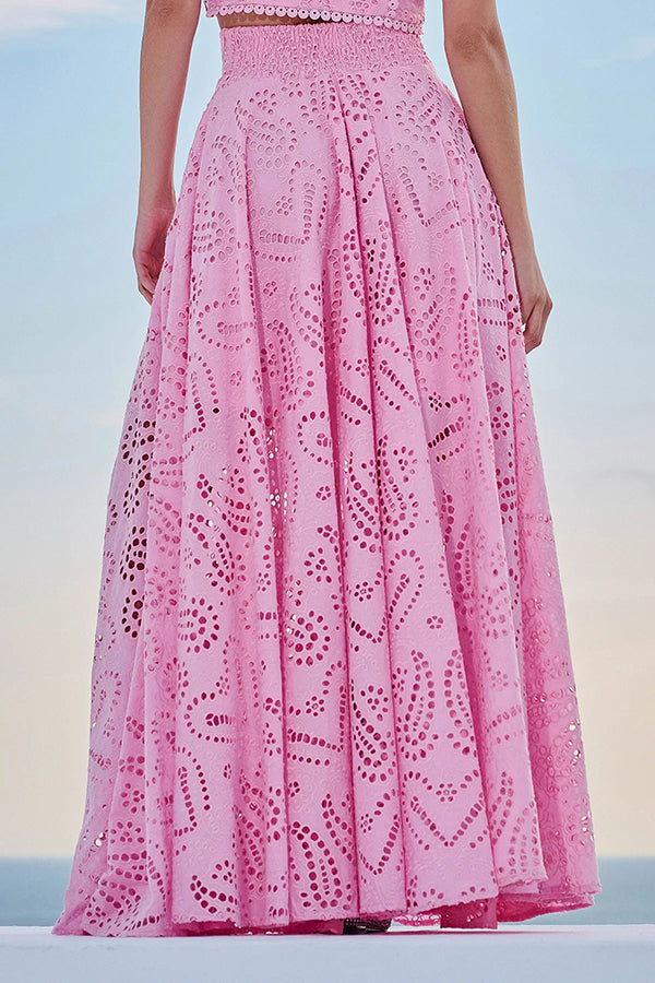 Larissa™ Embroidered Top &amp; High-Waist Maxi Skirt Set