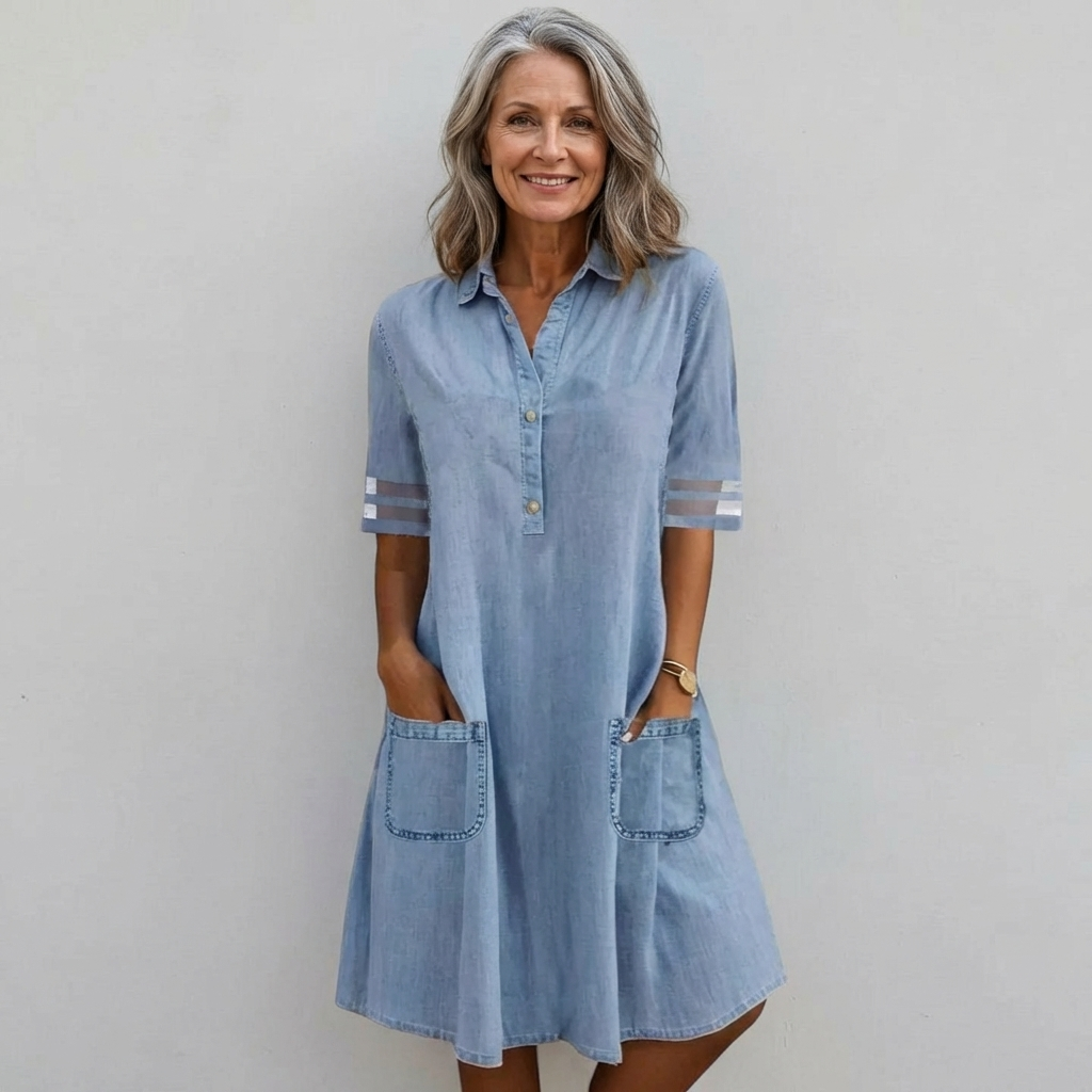 Brittany | Figure Flattering Denim Dress