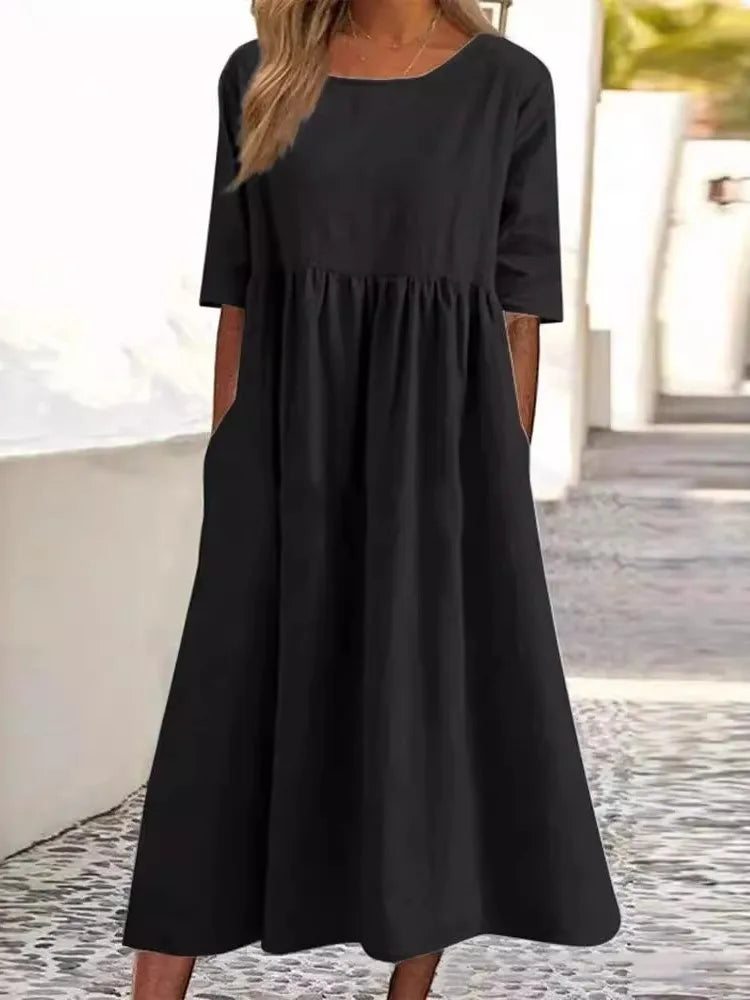 Lydia | Comfortable Loose-Fit Pocket Dress