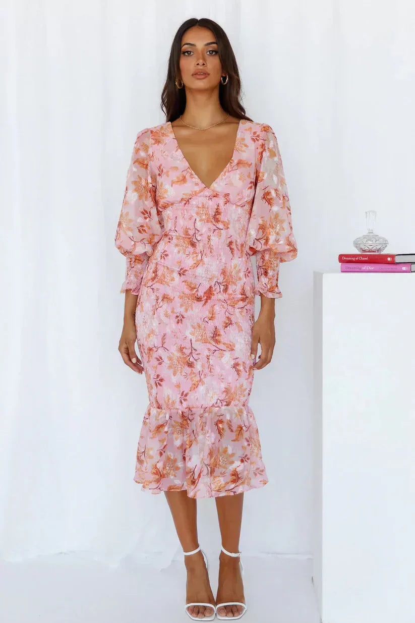 Jessica | Stylish Floral Puff Sleeve Dress