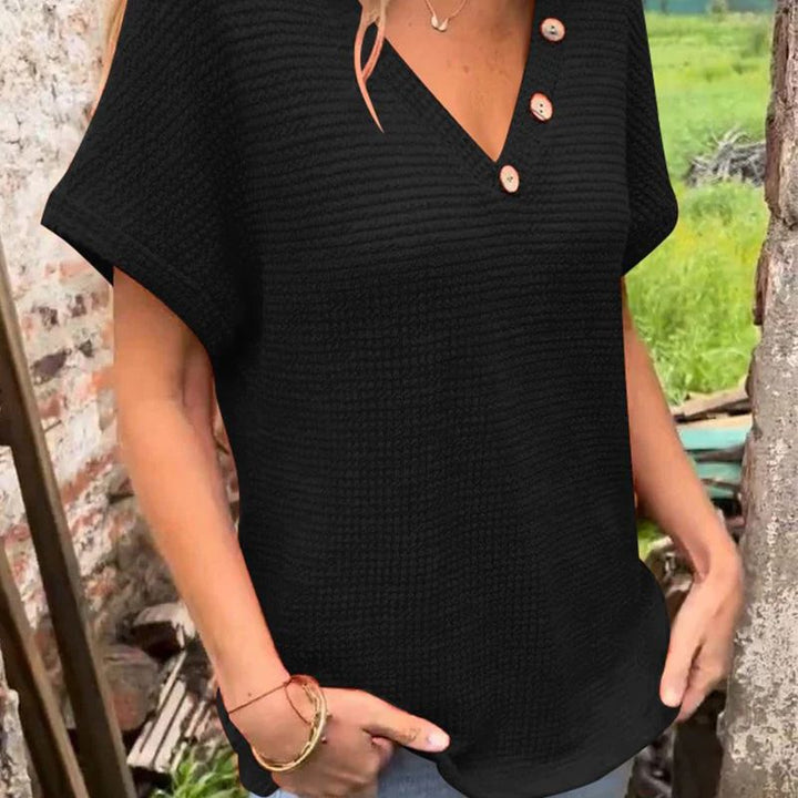 Lindse™ | Elegant Short Sleeve V-Neck Top