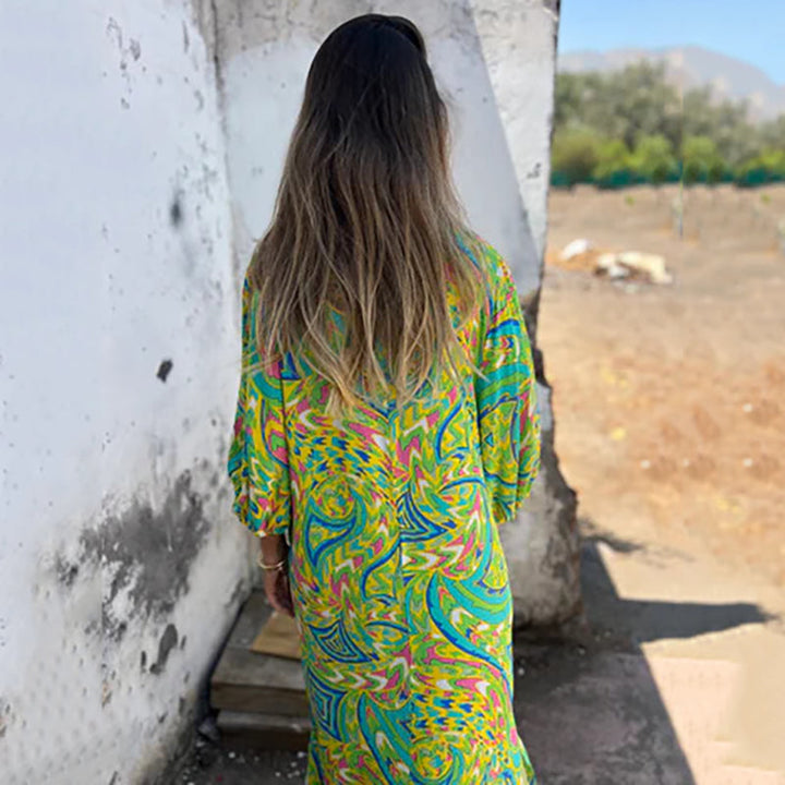 Lowri™ | Stylish Maxi Dress with V-Neck and Pockets